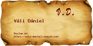 Váli Dániel névjegykártya